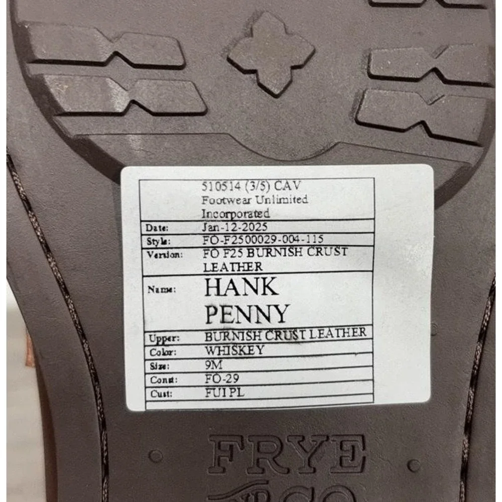 New! Frye And Co Hank Penny Shoes Mens Size 9 Brown Leather Loafers Dress Casual